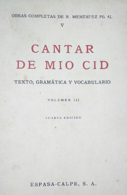 Cantar De Mio Cid - Texto, Gramatica Y Vocabulario V.03