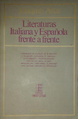 Literaturas Italiana Y Espanola Frente A Frente