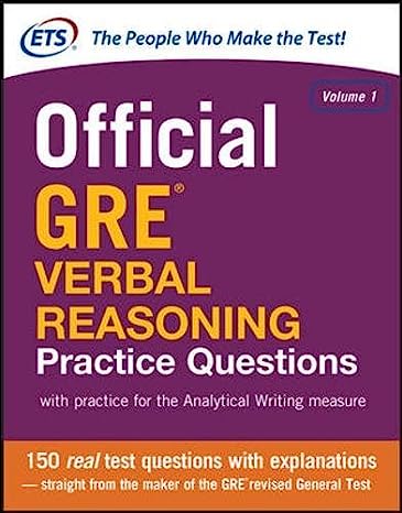 Official GRE Verbal Reasoning - Practice Questions Vol. 01