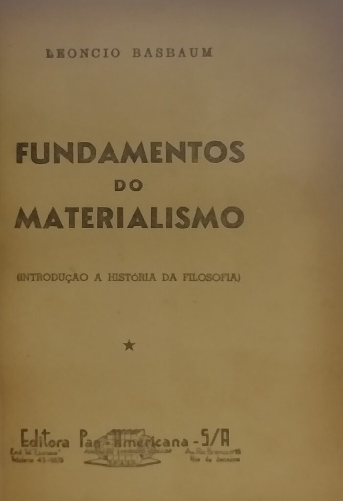 Fundamentos Do Materialismo - Introducao A Historia Da Filosofia - Reencadernado