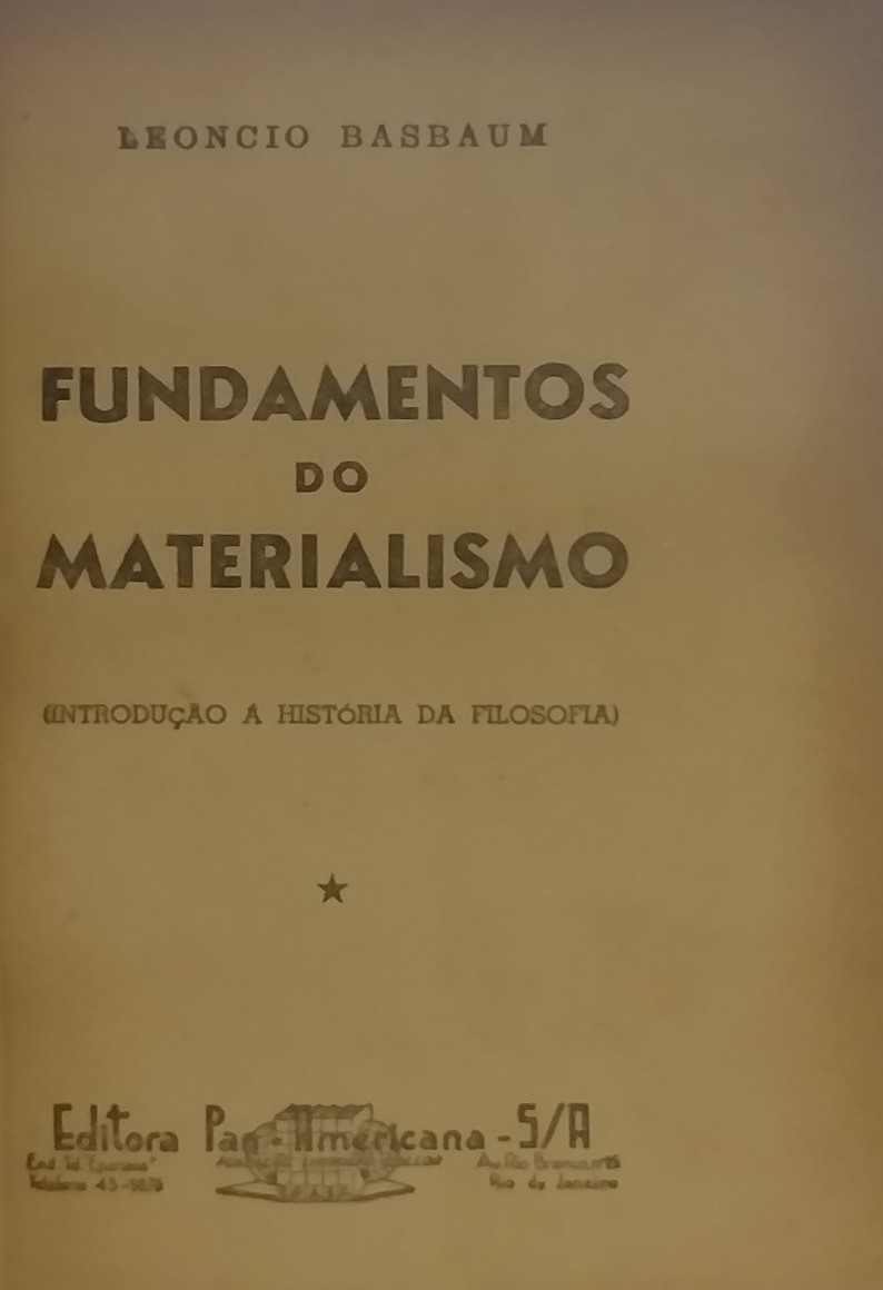 Fundamentos Do Materialismo - Introducao A Historia Da Filosofia - Reencadernado