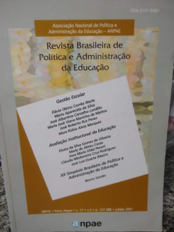 Revista Brasileira De Politica E Administracao Da Educacao - V. 17 Nº2 Jul/dez 2001