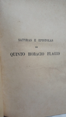 Satyras E Epistolas De Quinto Horacio Flacco