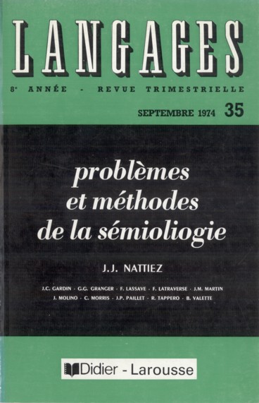 Langages - Revue Trimestrielle 8 Annee / Sept 1974 Nº 35