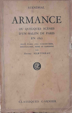 Armance Ou Quelques Scènes D'un Salon De Paris En 1827