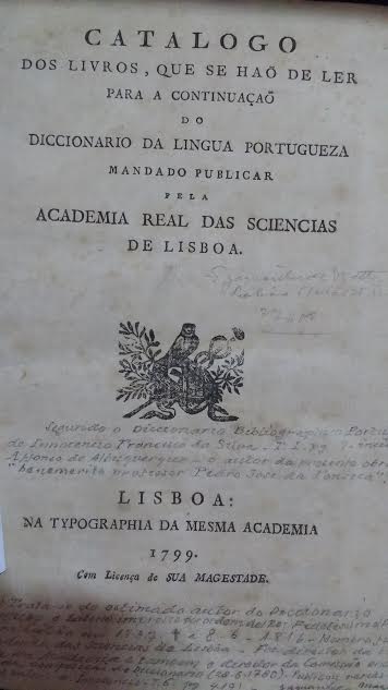Catalogo Dos Livros Que Se Hao De Ler Para Continuacao Do Diccionario Da Lingua Portugueza - 1799