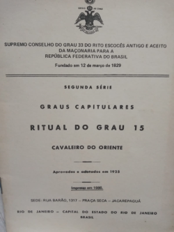 Segunda Serie Graus Capitulares Ritual Do Grau 15 Cavaleiro Do Oriente