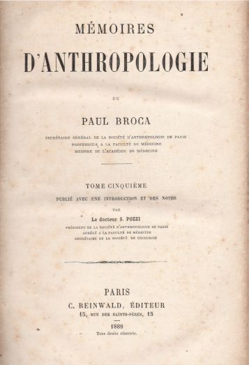 Memoires D'anthropologie Tomo V
