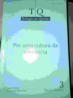 Teologia Em Questao - Por Uma Cultura Da Tolerancia - V. 3 / Ano Ii