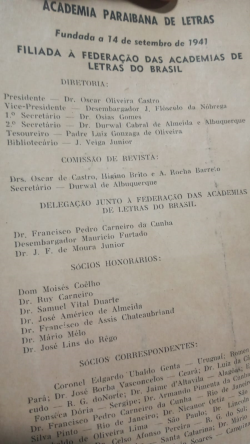 Revista Da Academia Paraiba De Letras N° 6 Iv