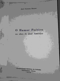 O Humor Poetico Na Obra De Jose Americo