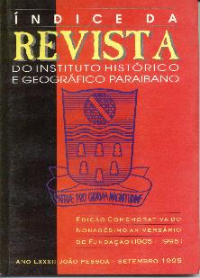 Indice Da Revista Do Instituto Historico E Geografico Paraibano