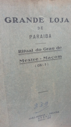 Grande Loja De Paraiba Ritual Do Grau De Mestre Macom Gr. 3