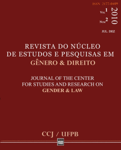 Revista Do Nucleo De Estudos E Pesquisas Em Genero E Direito Vol 1 Nº1