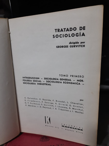 Tratado De Sociologia Tomo I - Em Espanhol