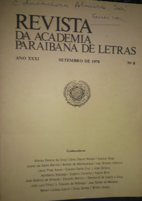 Revista Da Academia Paraibana De Letras Nº 08