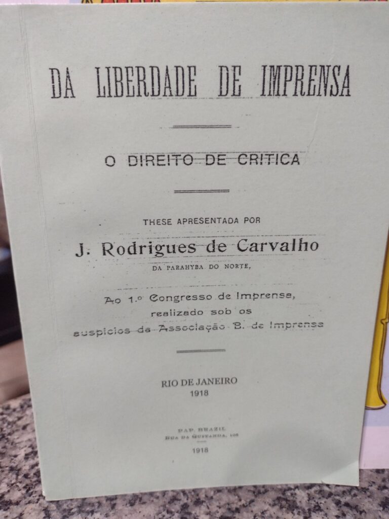 Da Liberdade De Imprensa O Direito De Critica - Fac Simile