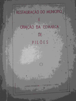 Restauracao Do Municipio E Criacao Da Comarca