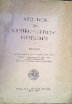 Arquivos Do Centro Cultural Portugues Xv (separata)