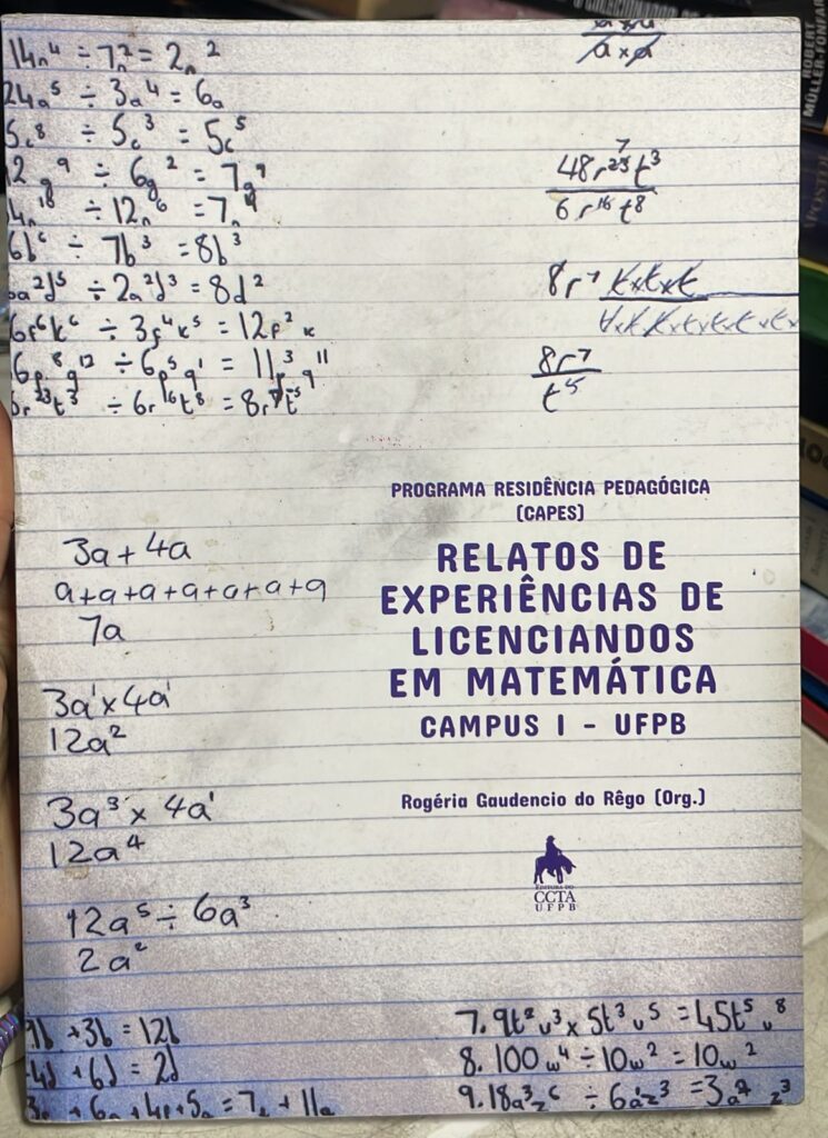 programa residência pedagogica CAPES - relatos de experiências de licenciandos em matemática - campus I - UFPB