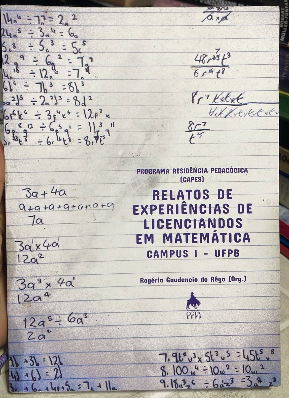 programa residência pedagogica CAPES - relatos de experiências de licenciandos em matemática - campus I - UFPB
