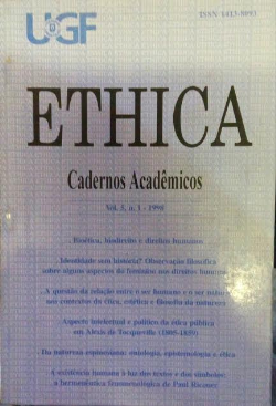 Ethica - Cadernos Academicos V.5 N°1 - 1998
