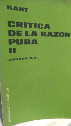 Critica De La Razion Pura Ii