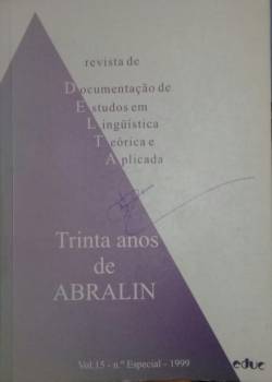 Revista Delta Vol. 15/ N° Especial / 1999 - Trinta Anos De Abralin