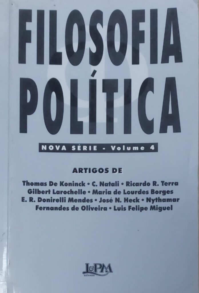 Filosofia política - Nova Série - v. 04