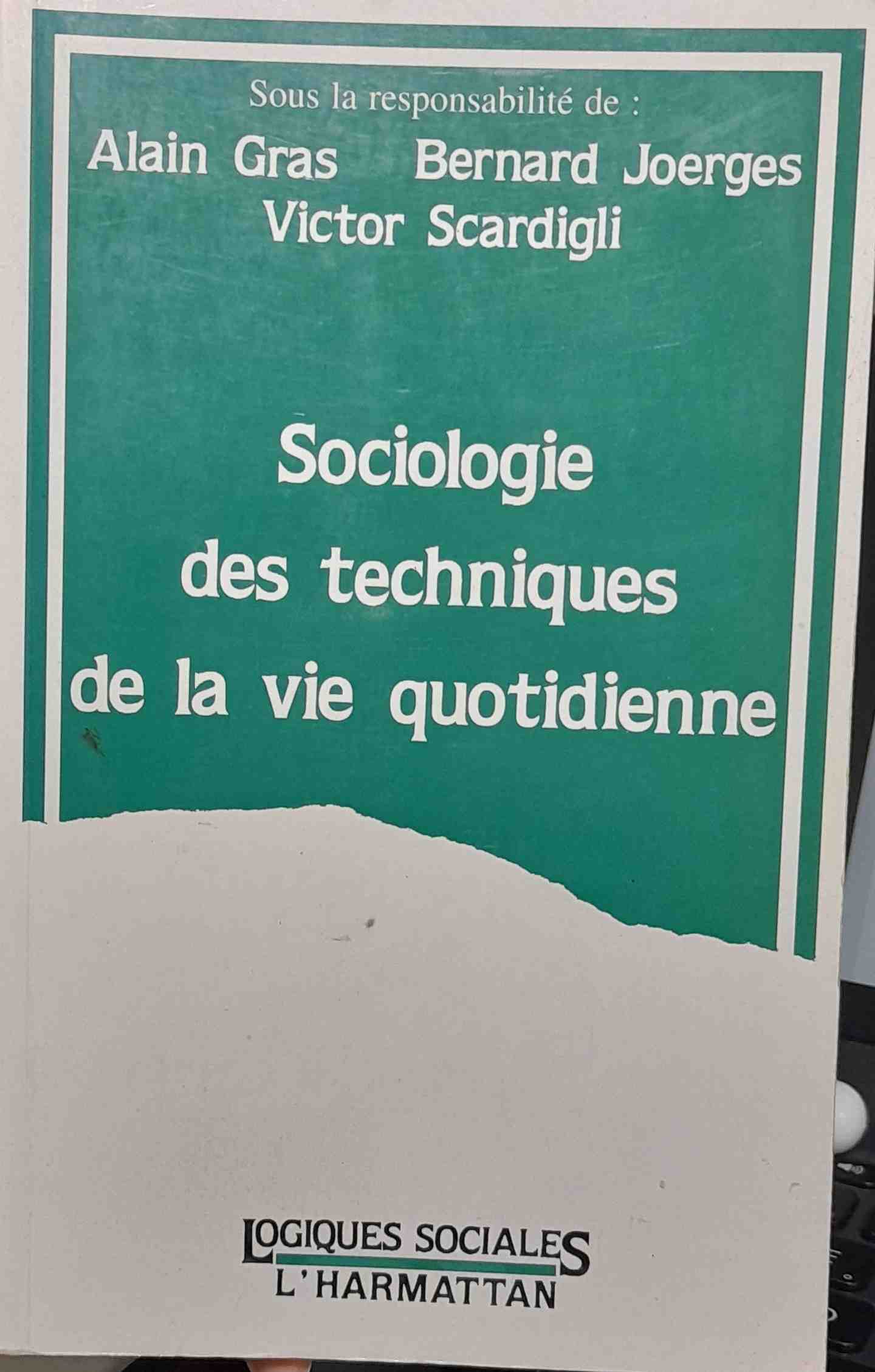 sociologie des techniques de la vie quotidienne
