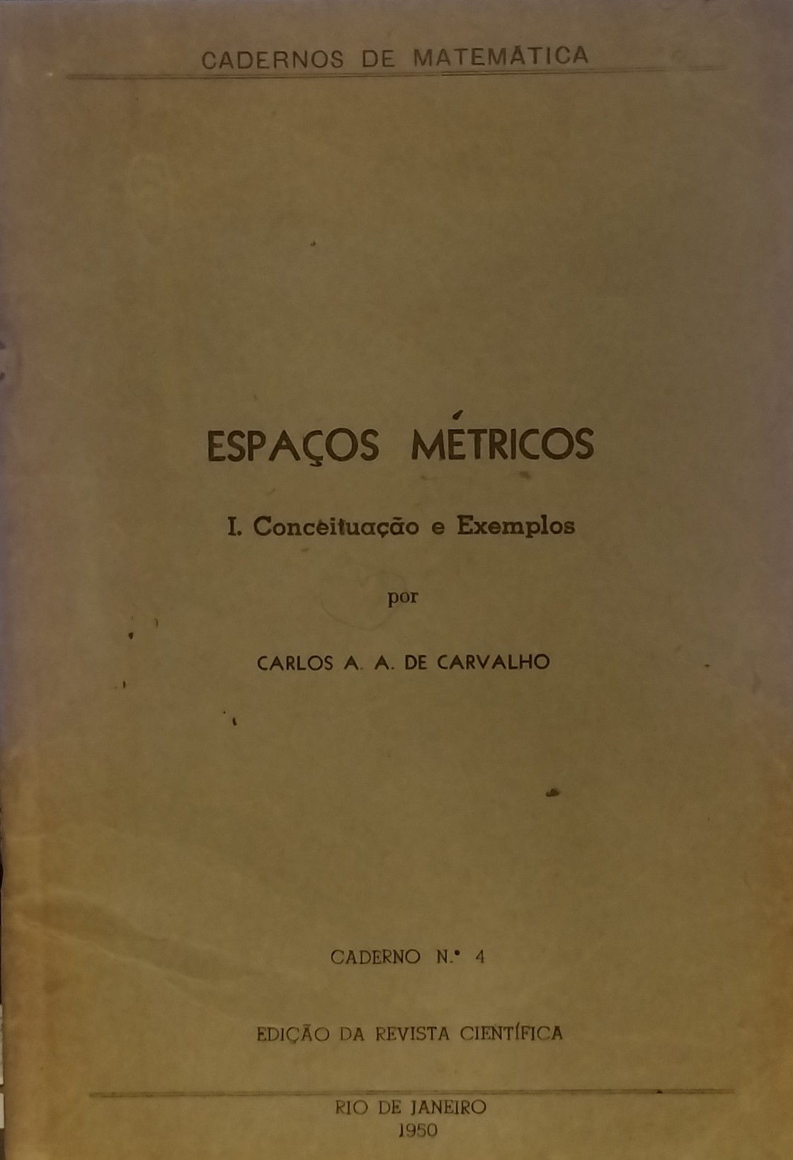 Espaços Métricos I - Conceituação e Exemplos