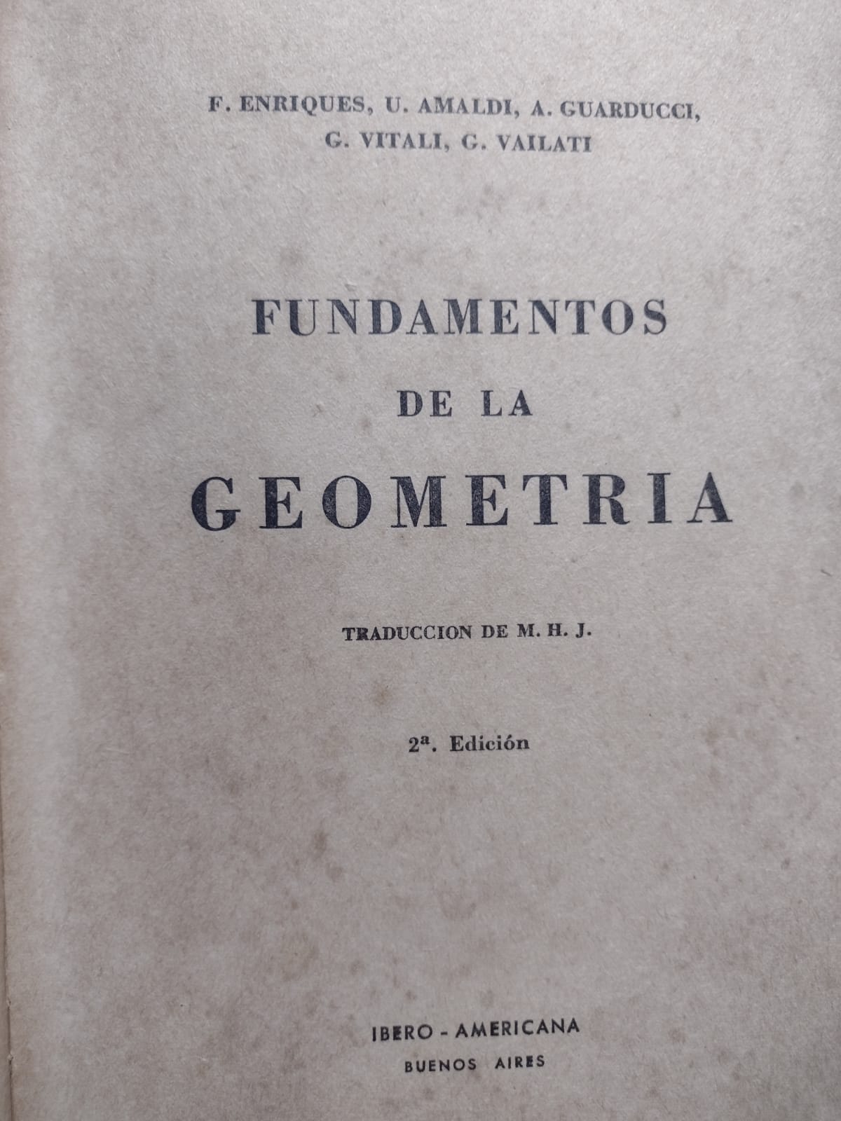 Fundamentos de la geometria - Reencadernado