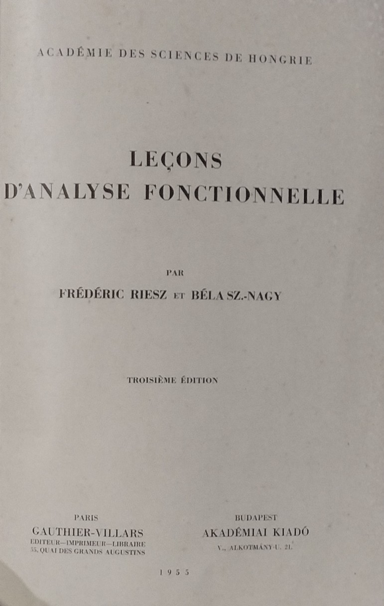 Leçons D'analyse Fonctionnellf - Reencadernado