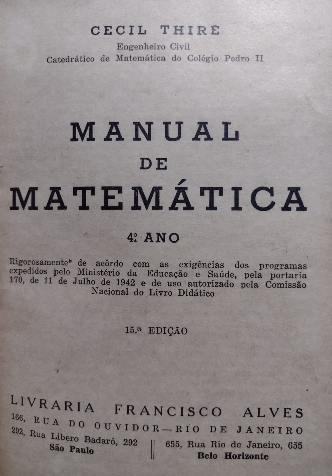 Manual de Matemática - Reencadernado