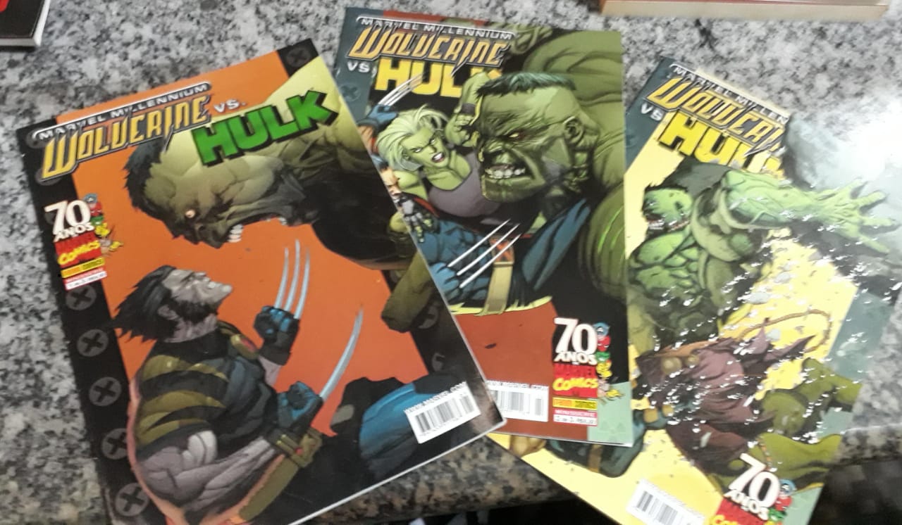 Wolverine Versus Hulk -Marvel Millennium- Minissérie com os 3 volumes completos
