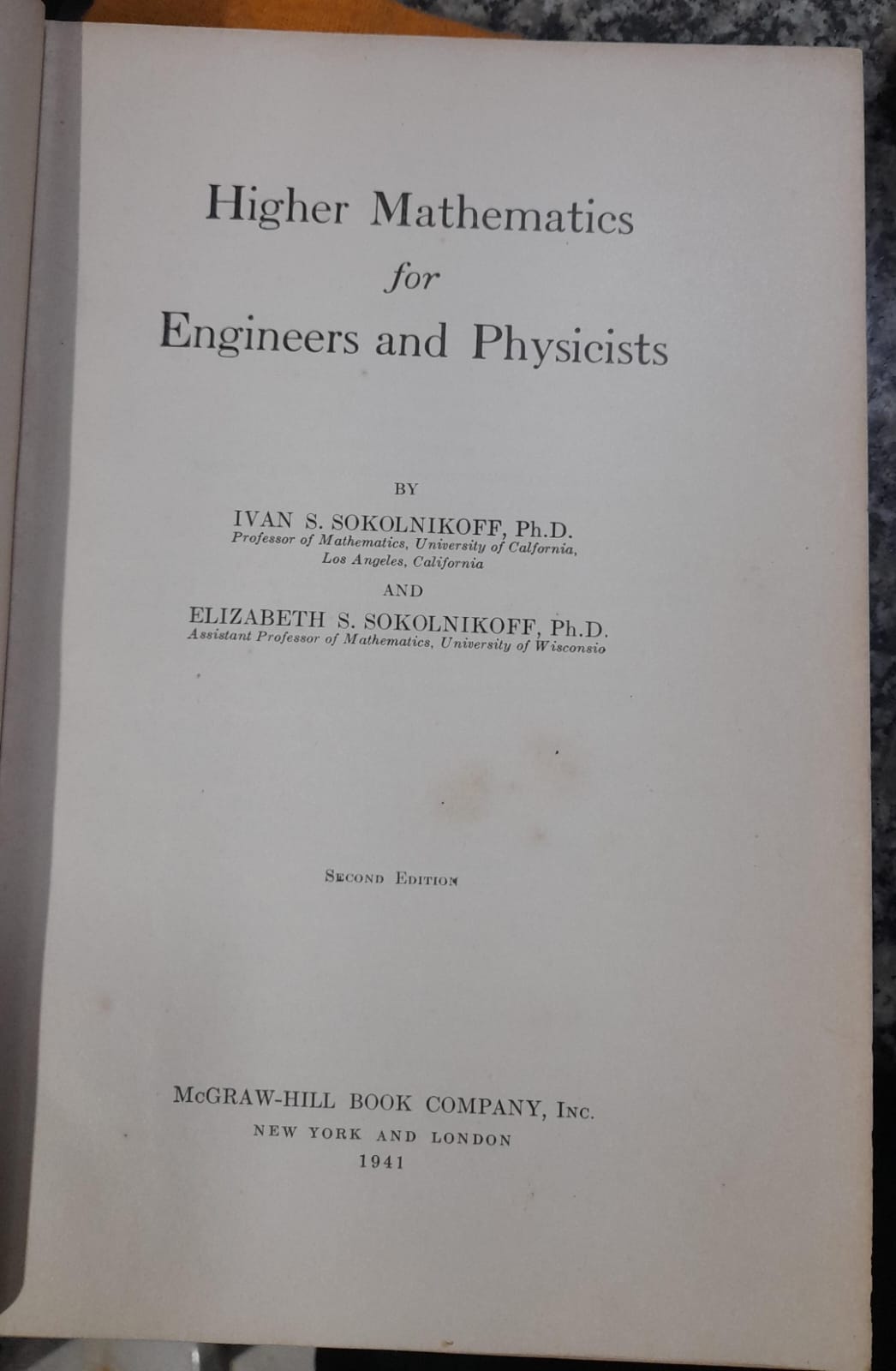 Higher mathematics for engneers and physicists