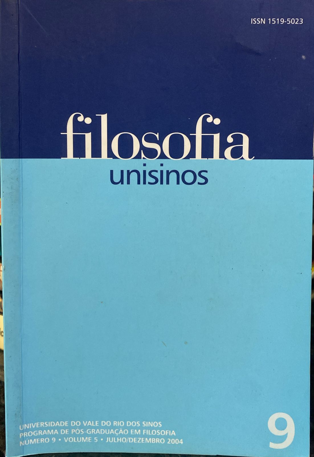 Filosofia unisinos - N. 9 Vol. 5
