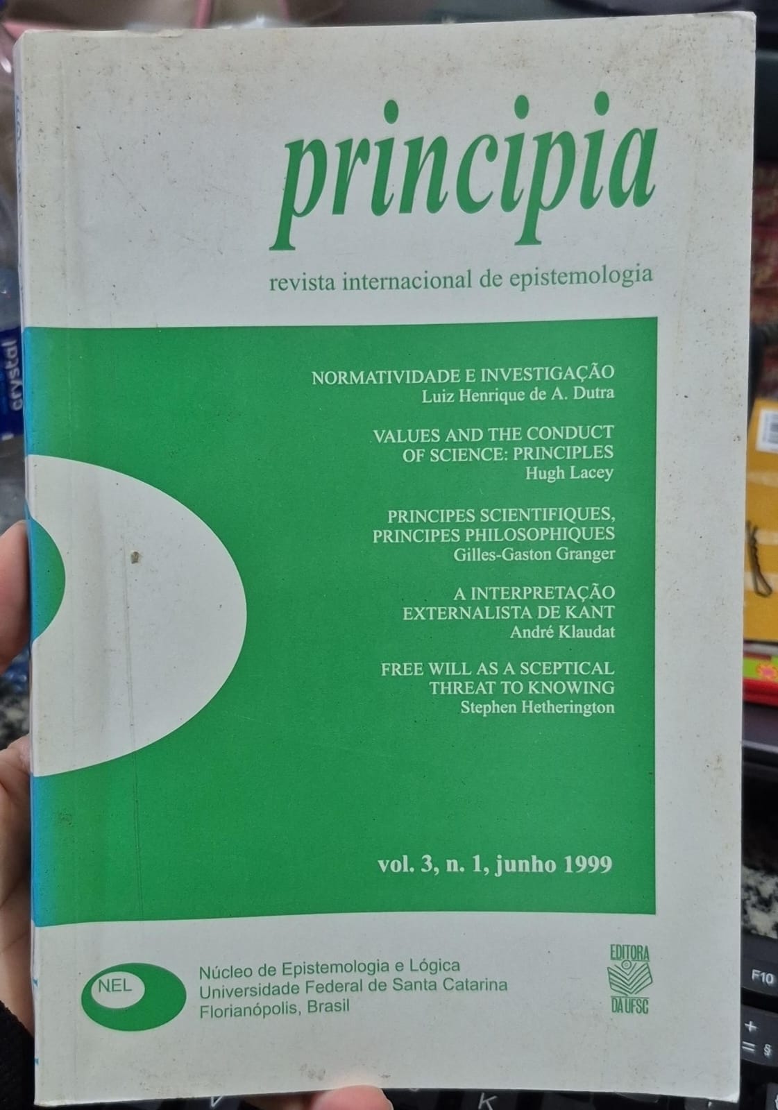 Principia - Revista internacional de epistemologia / Vol. 1 - N. 1